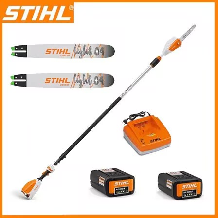 Tesoura de poda STIHL HTA 50 de iões de lítio*1 extensível até 320 cm Serra de corte de iões de lítio + haste guia*2 + bateria de lítio sem escovas*2